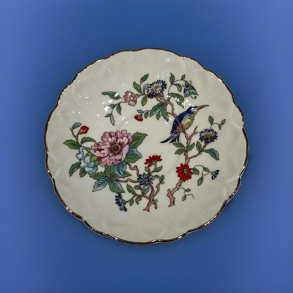 Aynsley Pembroke Saucer for Footed Cup Floral Bird Vtg Replacement